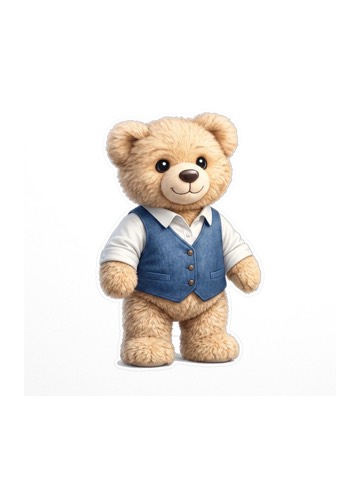 Sticker with teddy figure